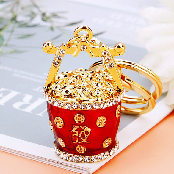 Metal Yuanbao Style Keychain Ornament For Women's Bag And Car Key