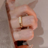 Metal Zircon Bow Open Ring Real Gold Electroplated Women's Hand Jewelry