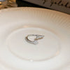 Metal Zircon Bow Open Ring Real Gold Electroplated Women's Hand Jewelry