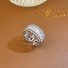 Metal Zircon Bow Open Ring Real Gold Electroplated Women's Hand Jewelry