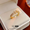Metal Zircon Pig Nose Open Ring Women's Hand Jewelry Light Luxury Design