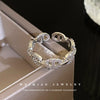 Metal Zircon Pig Nose Open Ring Women's Hand Jewelry Light Luxury Design
