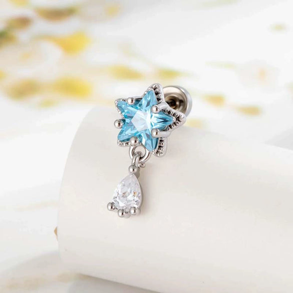 Metal Zircon Set Candy Star Cartilage Piercing Ear Bone Nail Cool Style