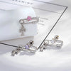 Metal Zirconia Inlaid Paper Clip Shape Pendant Cartilage Earrings For Women Fashion Style