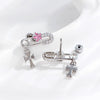 Metal Zirconia Inlaid Paper Clip Shape Pendant Cartilage Earrings For Women Fashion Style
