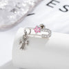 Metal Zirconia Inlaid Paper Clip Shape Pendant Cartilage Earrings For Women Fashion Style