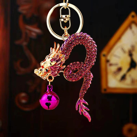 Metal Zodiac Dragon Car Keychain And Bag Pendant