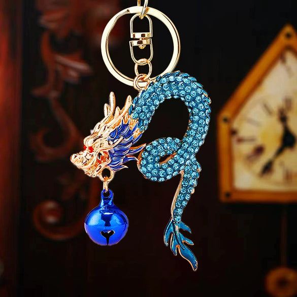 Metal Zodiac Dragon Car Keychain And Bag Pendant