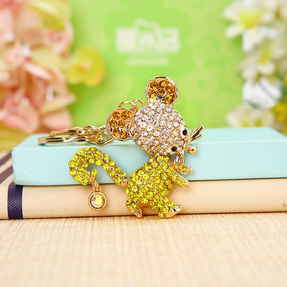 Metal Zodiac Little Goat Diamondencrusted Keychain For Men And Women As Bag Pendant