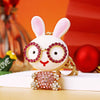 Metal Zodiac Rabbit Keychain Pendant For Women Diamondencrusted Key Chain Accessories