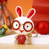Metal Zodiac Rabbit Keychain Pendant For Women Diamondencrusted Key Chain Accessories