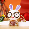 Metal Zodiac Rabbit Keychain Pendant For Women Diamondencrusted Key Chain Accessories