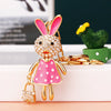 Metal Zodiac Rabbit Keychain Pendant For Women Diamondencrusted Key Chain Accessories