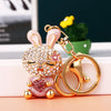 Metal Zodiac Rabbit Keychain Pendant For Women Diamondencrusted Key Chain Accessories