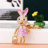 Metal Zodiac Rabbit Keychain Pendant For Women Diamondencrusted Key Chain Accessories