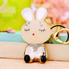 Metal Zodiac Rabbit Keychain Pendant For Women Diamondencrusted Key Chain Accessories