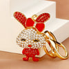 Metal Zodiac Rabbit Keychain Pendant For Women Diamondencrusted Key Chain Accessories