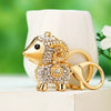 Metal Zodiac Sheep Encrusted Keychain For Women As Creative Gift