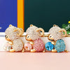 Metal Zodiac Sheep Encrusted Keychain For Women As Creative Gift