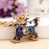 Metal Zodiac Sheep Encrusted Keychain For Women As Creative Gift