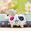 Metal Zodiac Sheep Encrusted Keychain For Women As Creative Gift