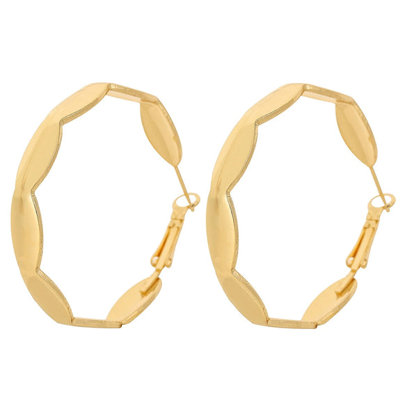 Metallic Geometric Butterfly Tassel Circle Earrings Gold Plated