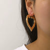 Metallic Geometric Butterfly Tassel Circle Earrings Gold Plated