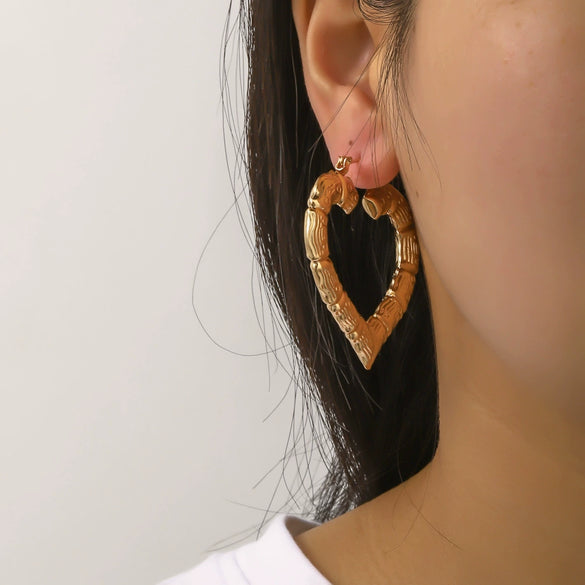 Metallic Geometric Butterfly Tassel Circle Earrings Gold Plated