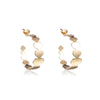 Metallic Geometric Butterfly Tassel Circle Earrings Gold Plated