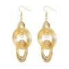 Metallic Geometric Butterfly Tassel Circle Earrings Gold Plated