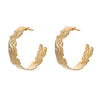 Metallic Geometric Butterfly Tassel Circle Earrings Gold Plated