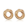 Metallic Geometric Butterfly Tassel Circle Earrings Gold Plated