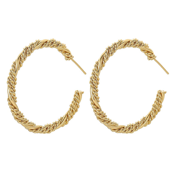 Metallic Geometric Butterfly Tassel Circle Earrings Gold Plated