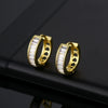 Micro Inlaid Rectangular Zircon Earrings Environmental Protection Copper Geometric Simple Fashion Ear Jewelry For Women