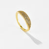 Microinlaid Zircon Copper Ring With Geometric Design And Electroplating Treatment Fashionable Simple Allmatch Highend Niche Light Luxury Stacked Ring For Women