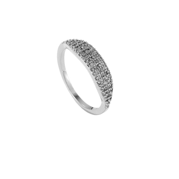 Microinlaid Zircon Copper Ring With Geometric Design And Electroplating Treatment Fashionable Simple Allmatch Highend Niche Light Luxury Stacked Ring For Women