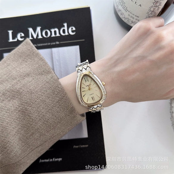 Midancient Style Goldplated Snakehead Alloy Band Women's Watch