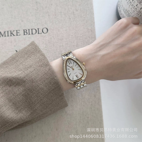 Midancient Style Goldplated Snakehead Alloy Band Women's Watch