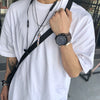 Military Watch Alloy Case Imitation Leather Strap Stainless Steel Clasp Round Dial Leisure Style