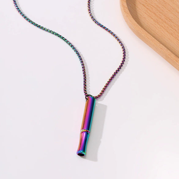 Mindfulness Decompression Jewelry Stainless Steel Titanium Steel Geometric Electroplated Unisex Necklace