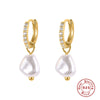 Mini Bulb S925 Sterling Silver Geometric All Match Stud Earrings For Women With Freshwater Pearl