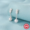Mini Bulb S925 Sterling Silver Geometric All Match Stud Earrings For Women With Freshwater Pearl