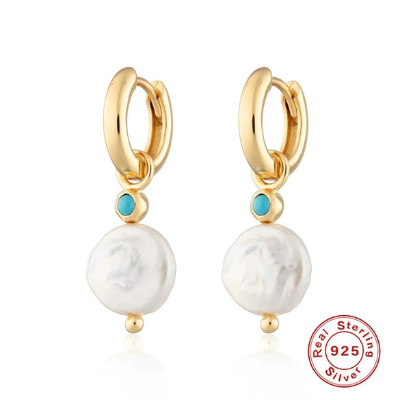 Mini Bulb S925 Sterling Silver Geometric All Match Stud Earrings For Women With Freshwater Pearl
