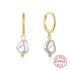 Mini Bulb S925 Sterling Silver Geometric All Match Stud Earrings For Women With Freshwater Pearl