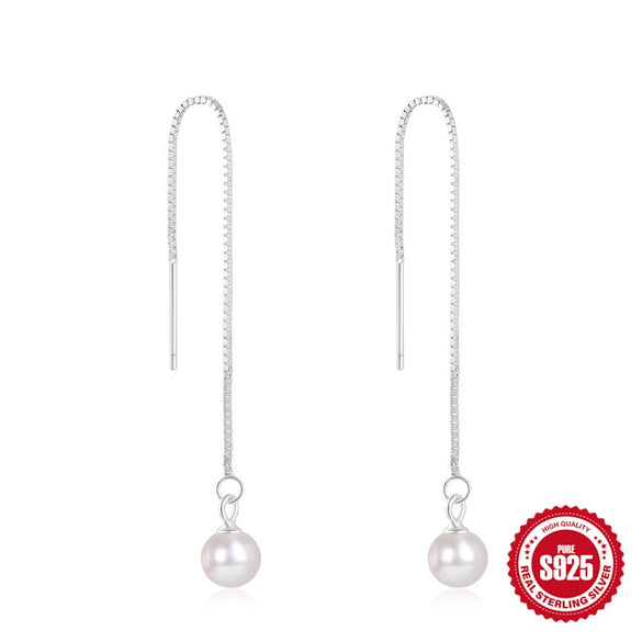 Mini Bulb S925 Sterling Silver Geometric All Match Stud Earrings For Women With Freshwater Pearl