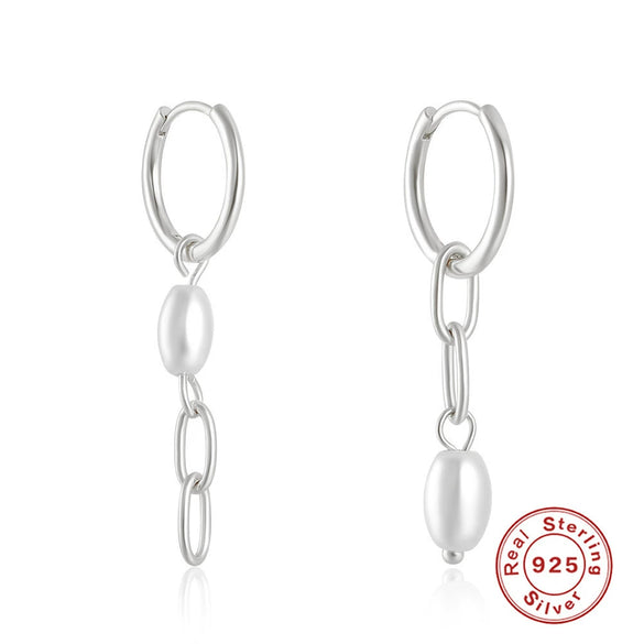 Mini Bulb S925 Sterling Silver Geometric All Match Stud Earrings For Women With Freshwater Pearl