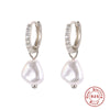 Mini Bulb S925 Sterling Silver Geometric All Match Stud Earrings For Women With Freshwater Pearl