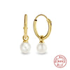 Mini Bulb S925 Sterling Silver Geometric All Match Stud Earrings For Women With Freshwater Pearl