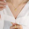 Mini Double Heart Love Necklace For Women Titanium Steel With 18K Gold Plated Electroplating All Match Clavicle Chain