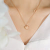 Mini Double Heart Love Necklace For Women Titanium Steel With 18K Gold Plated Electroplating All Match Clavicle Chain